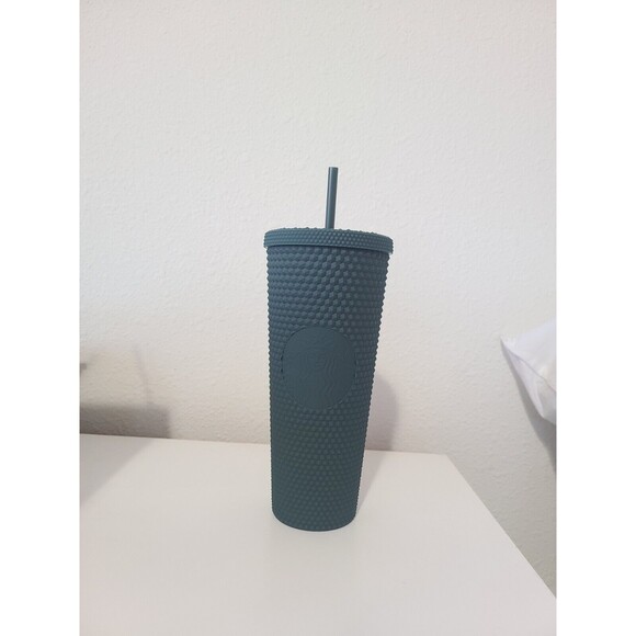 Starbucks 2022 Winter Dark Green Matte Studded Cold Cup 24oz Venti - Picture 4 of 8